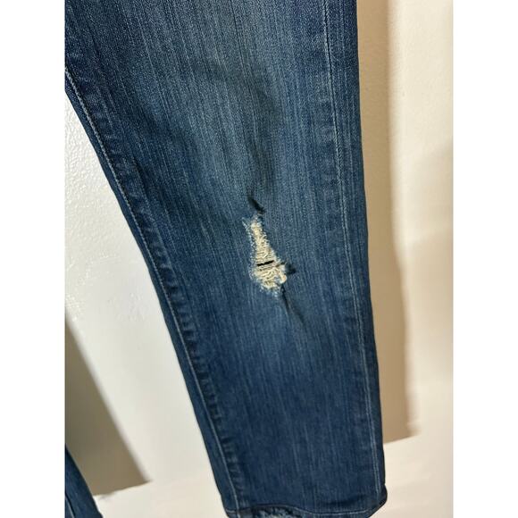 Levi's Women's Tilted Straight 523 Distressed Dark Wash Denim Jeans 4 27 - Picture 5 of 11